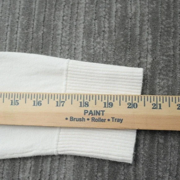 L.L. Bean Sweater Women Cotton Cashmere Pull Over White Long Sleeve Large - Picture 5 of 13